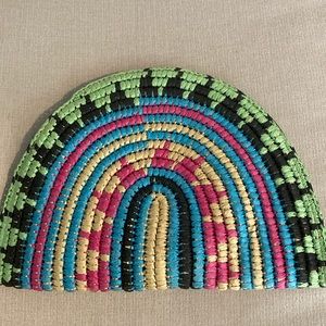 Colorful clutch with zipper closure